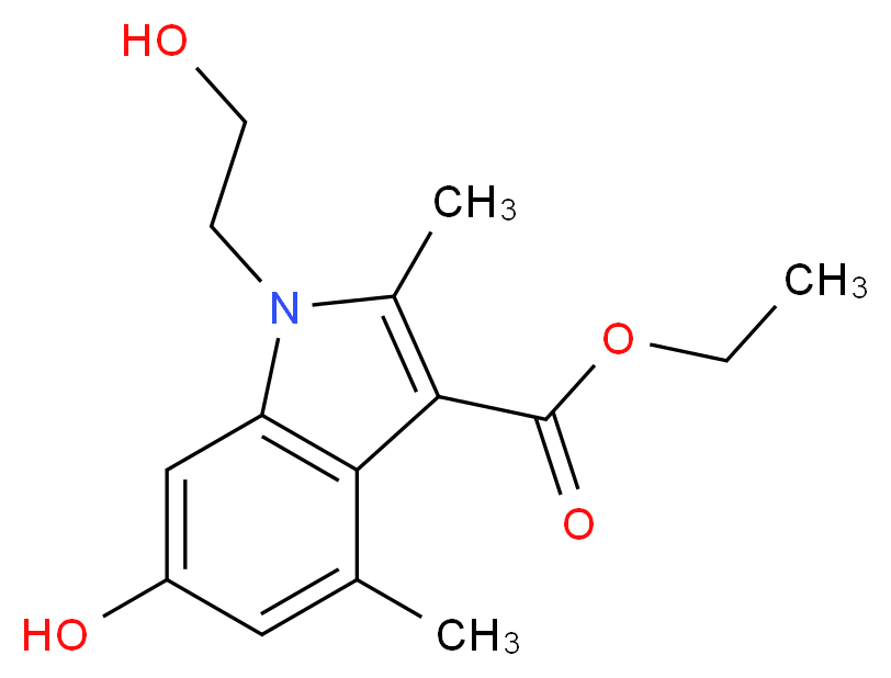 ethyl 6-hydroxy-1-(2-hydroxyethyl)-2,4-dimethyl-1H-indole-3-carboxylate_Molecular_structure_CAS_)