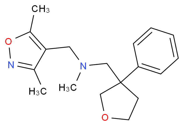 1-(3,5-dimethylisoxazol-4-yl)-N-methyl-N-[(3-phenyltetrahydrofuran-3-yl)methyl]methanamine_Molecular_structure_CAS_)
