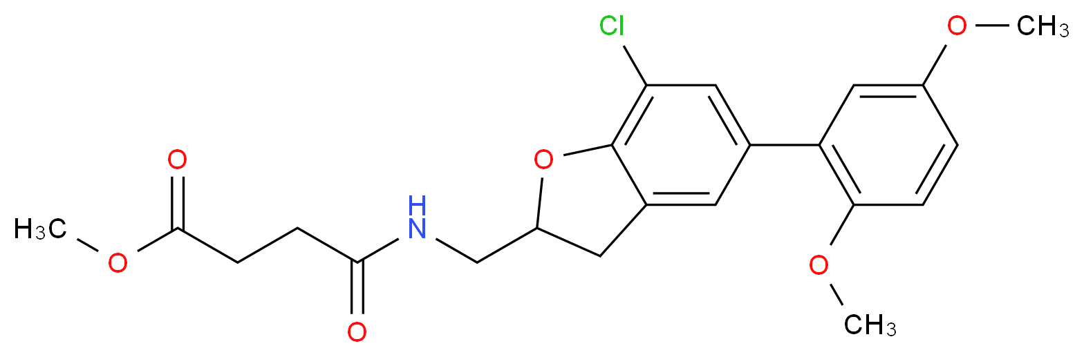 methyl 4-({[7-chloro-5-(2,5-dimethoxyphenyl)-2,3-dihydro-1-benzofuran-2-yl]methyl}amino)-4-oxobutanoate_Molecular_structure_CAS_)