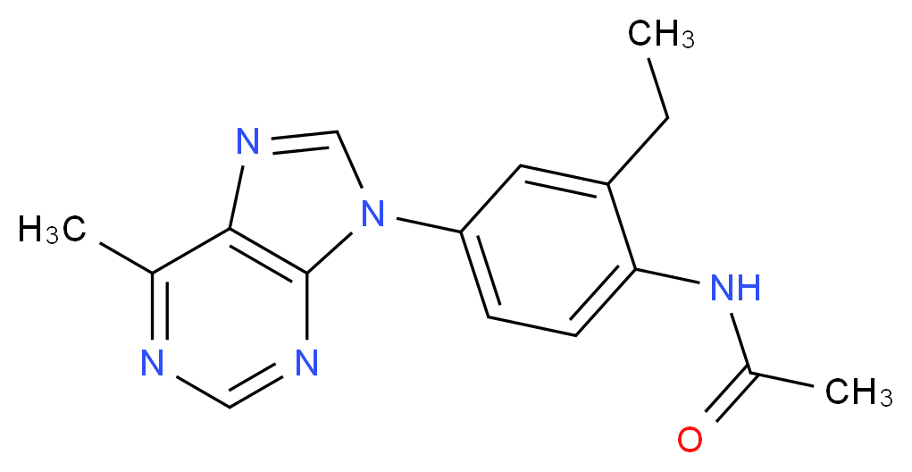 N-[2-ethyl-4-(6-methyl-9H-purin-9-yl)phenyl]acetamide_Molecular_structure_CAS_)
