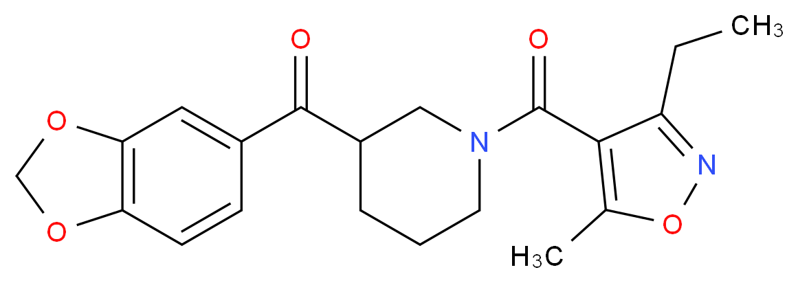 1,3-benzodioxol-5-yl{1-[(3-ethyl-5-methyl-4-isoxazolyl)carbonyl]-3-piperidinyl}methanone_Molecular_structure_CAS_)
