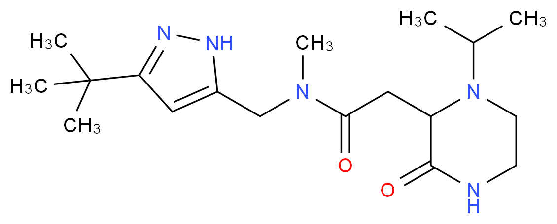 N-[(3-tert-butyl-1H-pyrazol-5-yl)methyl]-2-(1-isopropyl-3-oxopiperazin-2-yl)-N-methylacetamide_Molecular_structure_CAS_)