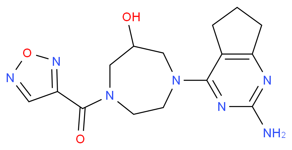 1-(2-amino-6,7-dihydro-5H-cyclopenta[d]pyrimidin-4-yl)-4-(1,2,5-oxadiazol-3-ylcarbonyl)-1,4-diazepan-6-ol_Molecular_structure_CAS_)