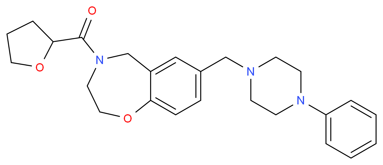 7-[(4-phenyl-1-piperazinyl)methyl]-4-(tetrahydro-2-furanylcarbonyl)-2,3,4,5-tetrahydro-1,4-benzoxazepine_Molecular_structure_CAS_)