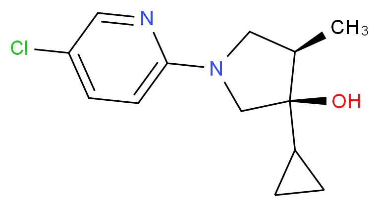 (3R*,4R*)-1-(5-chloro-2-pyridinyl)-3-cyclopropyl-4-methyl-3-pyrrolidinol_Molecular_structure_CAS_)