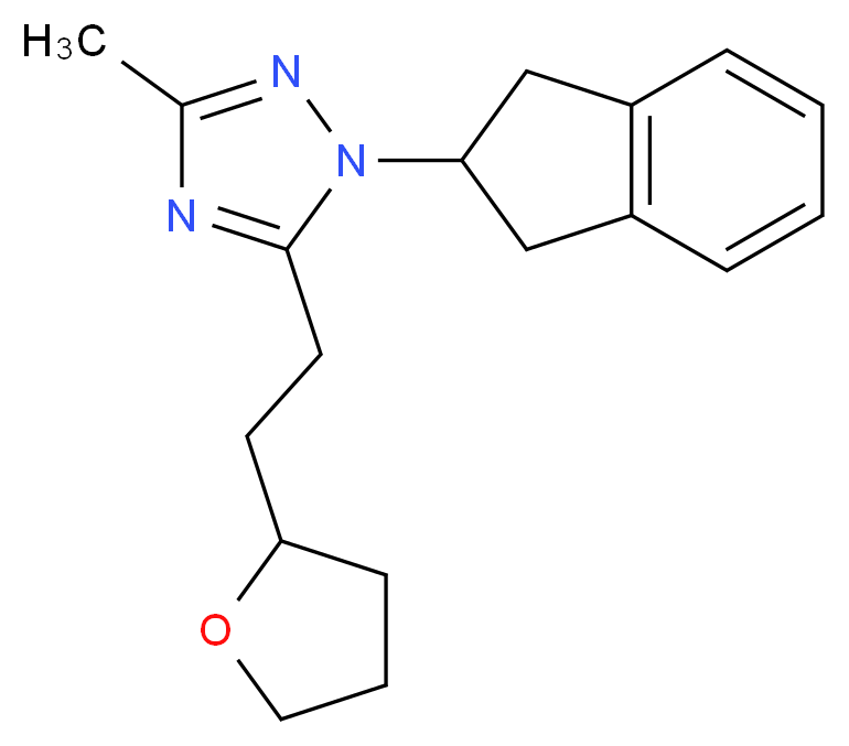 1-(2,3-dihydro-1H-inden-2-yl)-3-methyl-5-[2-(tetrahydrofuran-2-yl)ethyl]-1H-1,2,4-triazole_Molecular_structure_CAS_)