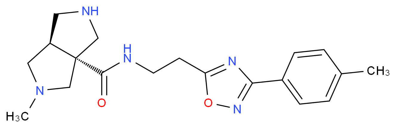 (3aR*,6aR*)-2-methyl-N-{2-[3-(4-methylphenyl)-1,2,4-oxadiazol-5-yl]ethyl}hexahydropyrrolo[3,4-c]pyrrole-3a(1H)-carboxamide_Molecular_structure_CAS_)