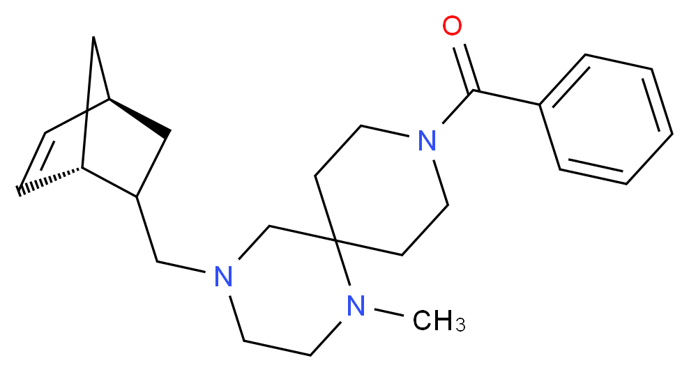 9-benzoyl-4-[(1S*,4S*)-bicyclo[2.2.1]hept-5-en-2-ylmethyl]-1-methyl-1,4,9-triazaspiro[5.5]undecane_Molecular_structure_CAS_)