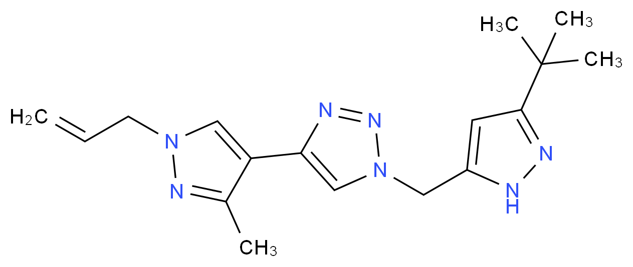 4-(1-allyl-3-methyl-1H-pyrazol-4-yl)-1-[(3-tert-butyl-1H-pyrazol-5-yl)methyl]-1H-1,2,3-triazole_Molecular_structure_CAS_)