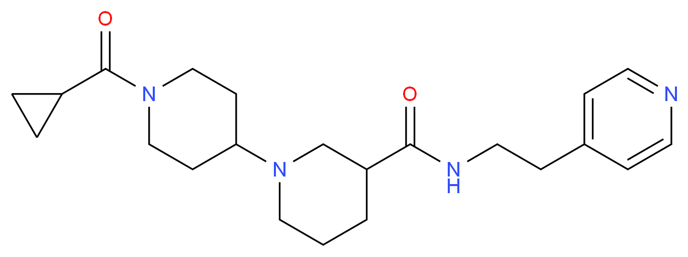 1'-(cyclopropylcarbonyl)-N-(2-pyridin-4-ylethyl)-1,4'-bipiperidine-3-carboxamide_Molecular_structure_CAS_)