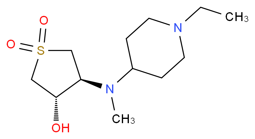 (3S*,4S*)-4-[(1-ethylpiperidin-4-yl)(methyl)amino]tetrahydrothiophene-3-ol 1,1-dioxide_Molecular_structure_CAS_)