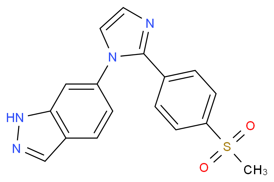 6-{2-[4-(methylsulfonyl)phenyl]-1H-imidazol-1-yl}-1H-indazole_Molecular_structure_CAS_)