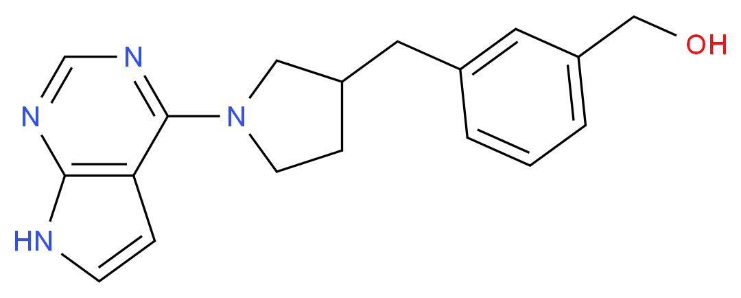 (3-{[1-(7H-pyrrolo[2,3-d]pyrimidin-4-yl)pyrrolidin-3-yl]methyl}phenyl)methanol_Molecular_structure_CAS_)