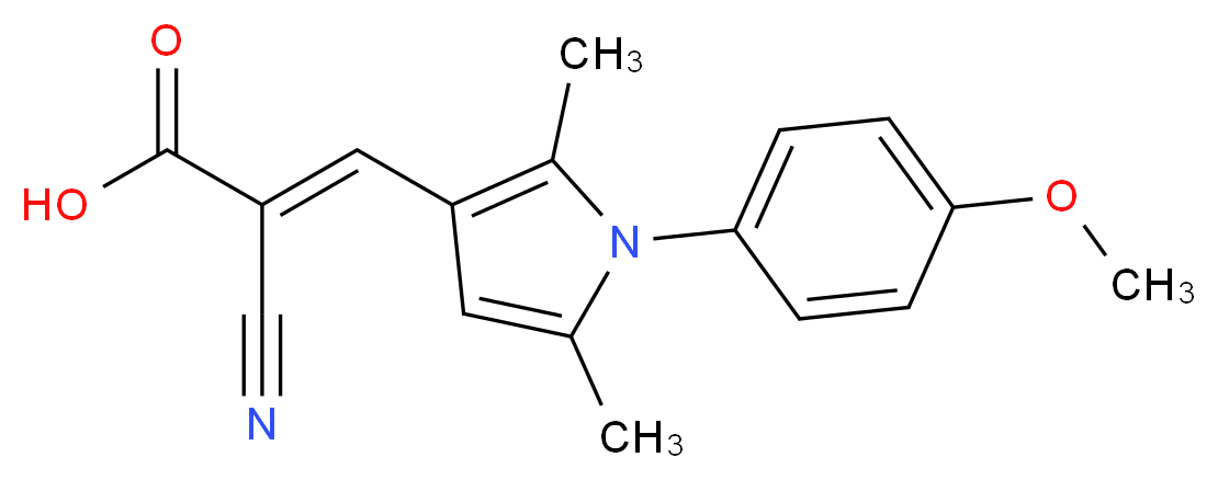 (2E)-2-cyano-3-[1-(4-methoxyphenyl)-2,5-dimethyl-1H-pyrrol-3-yl]acrylic acid_Molecular_structure_CAS_)
