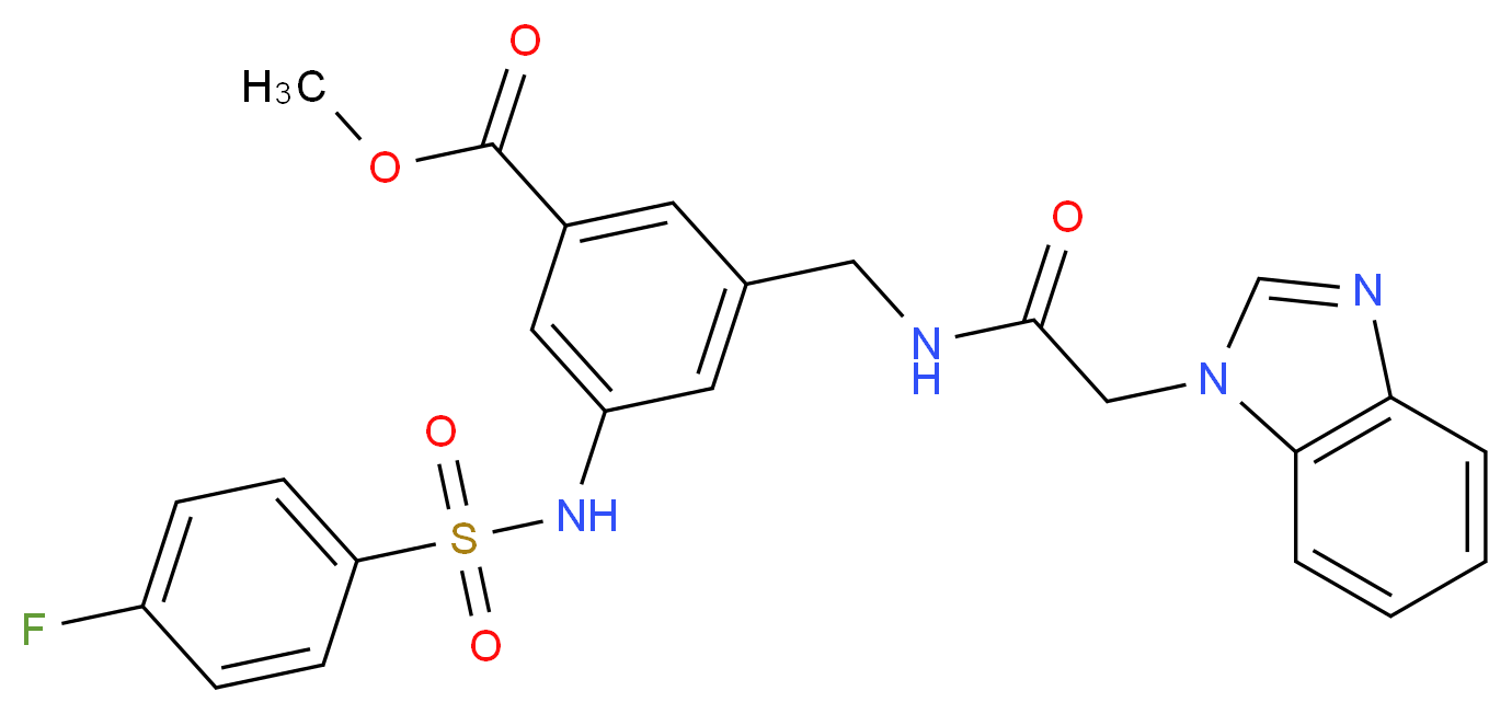 methyl 3-{[(1H-benzimidazol-1-ylacetyl)amino]methyl}-5-{[(4-fluorophenyl)sulfonyl]amino}benzoate_Molecular_structure_CAS_)