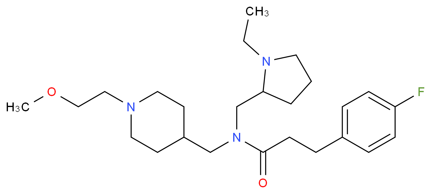 N-[(1-ethyl-2-pyrrolidinyl)methyl]-3-(4-fluorophenyl)-N-{[1-(2-methoxyethyl)-4-piperidinyl]methyl}propanamide_Molecular_structure_CAS_)