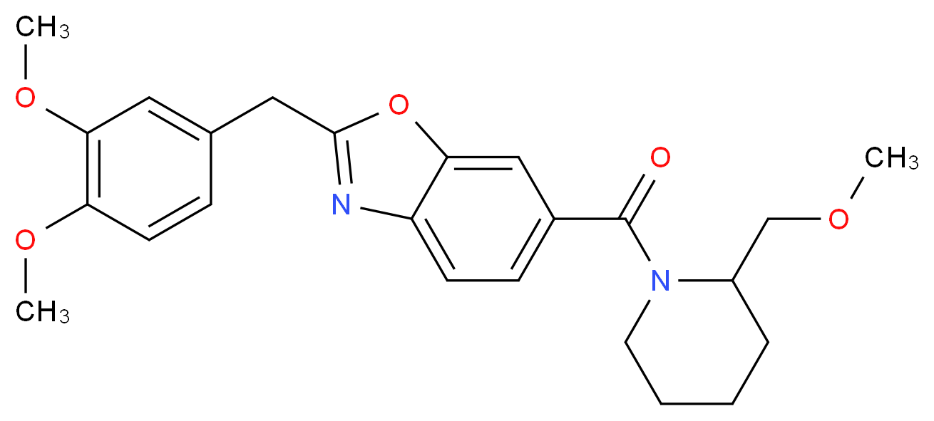 2-(3,4-dimethoxybenzyl)-6-{[2-(methoxymethyl)-1-piperidinyl]carbonyl}-1,3-benzoxazole_Molecular_structure_CAS_)