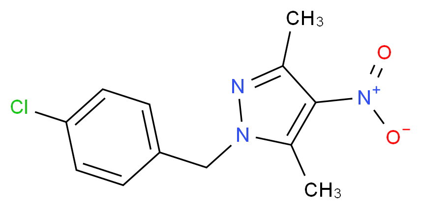 1-(4-Chlorobenzyl)-3,5-dimethyl-4-nitro-1H-pyrazole_Molecular_structure_CAS_)