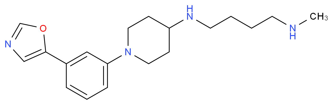 N-methyl-N'-{1-[3-(1,3-oxazol-5-yl)phenyl]piperidin-4-yl}butane-1,4-diamine_Molecular_structure_CAS_)
