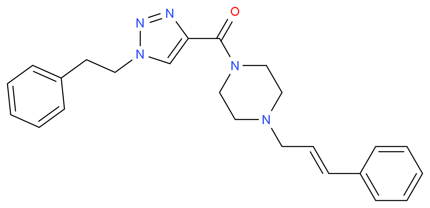 1-{[1-(2-phenylethyl)-1H-1,2,3-triazol-4-yl]carbonyl}-4-[(2E)-3-phenyl-2-propen-1-yl]piperazine_Molecular_structure_CAS_)
