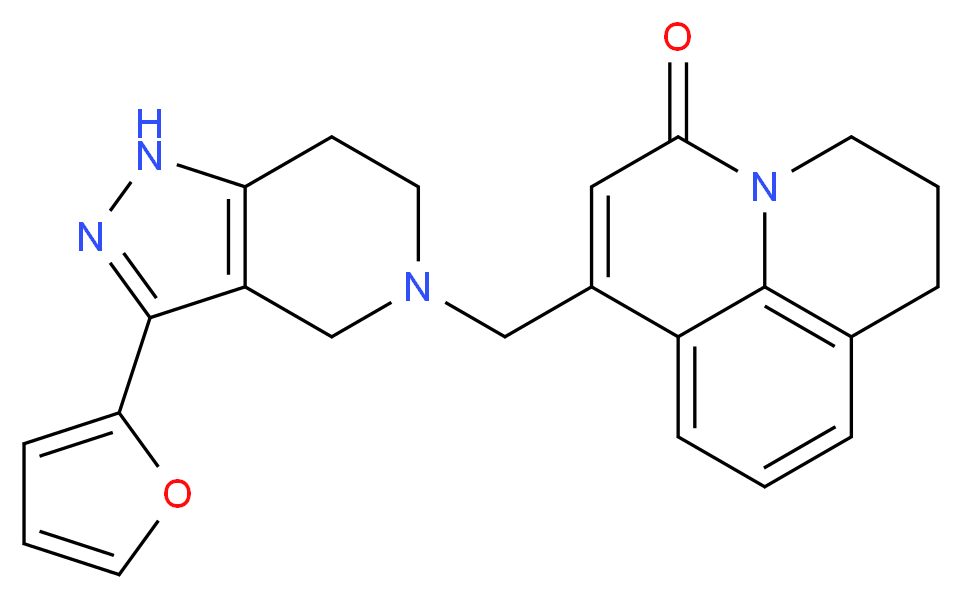 7-{[3-(2-furyl)-1,4,6,7-tetrahydro-5H-pyrazolo[4,3-c]pyridin-5-yl]methyl}-2,3-dihydro-1H,5H-pyrido[3,2,1-ij]quinolin-5-one_Molecular_structure_CAS_)