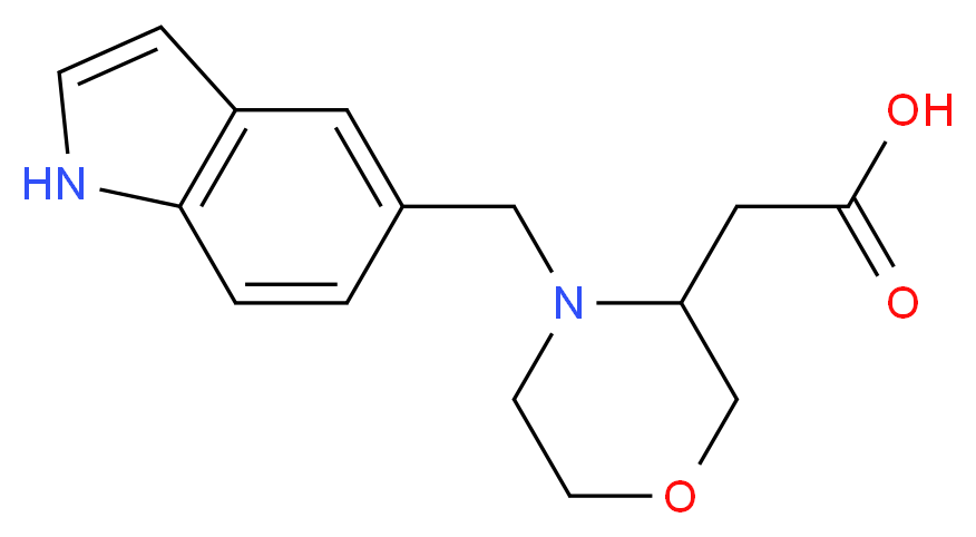 [4-(1H-indol-5-ylmethyl)-3-morpholinyl]acetic acid_Molecular_structure_CAS_)