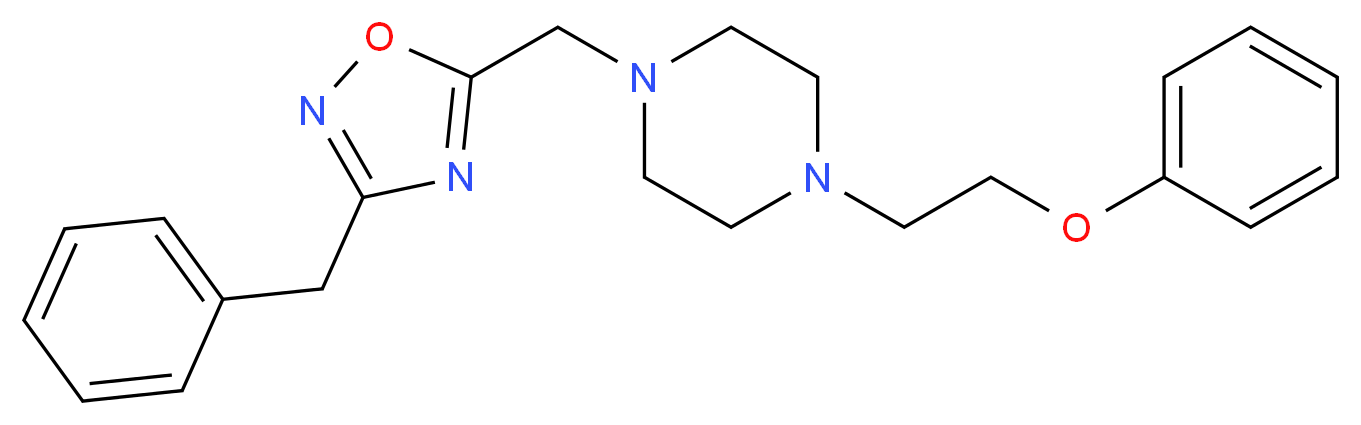 1-[(3-benzyl-1,2,4-oxadiazol-5-yl)methyl]-4-(2-phenoxyethyl)piperazine_Molecular_structure_CAS_)