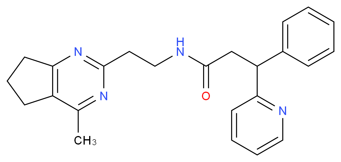 N-[2-(4-methyl-6,7-dihydro-5H-cyclopenta[d]pyrimidin-2-yl)ethyl]-3-phenyl-3-pyridin-2-ylpropanamide_Molecular_structure_CAS_)