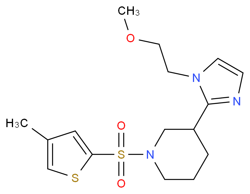 3-[1-(2-methoxyethyl)-1H-imidazol-2-yl]-1-[(4-methyl-2-thienyl)sulfonyl]piperidine_Molecular_structure_CAS_)