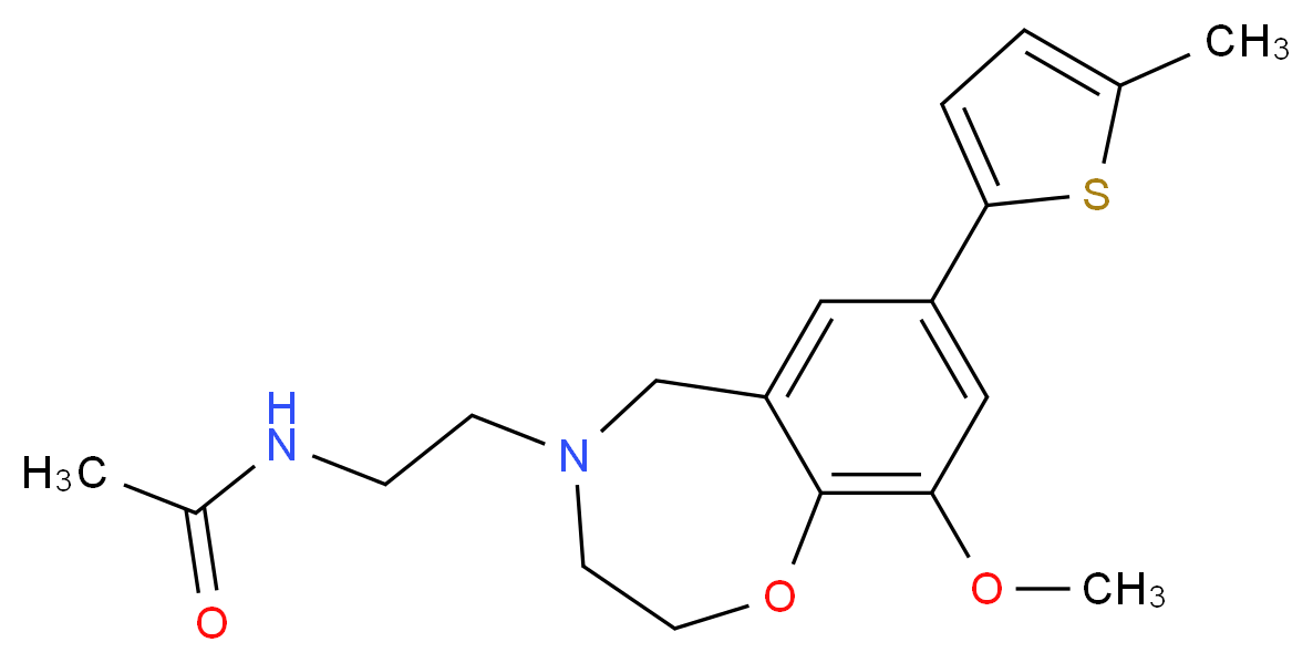 N-{2-[9-methoxy-7-(5-methyl-2-thienyl)-2,3-dihydro-1,4-benzoxazepin-4(5H)-yl]ethyl}acetamide_Molecular_structure_CAS_)