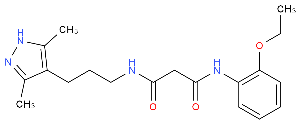 N-[3-(3,5-dimethyl-1H-pyrazol-4-yl)propyl]-N'-(2-ethoxyphenyl)malonamide_Molecular_structure_CAS_)