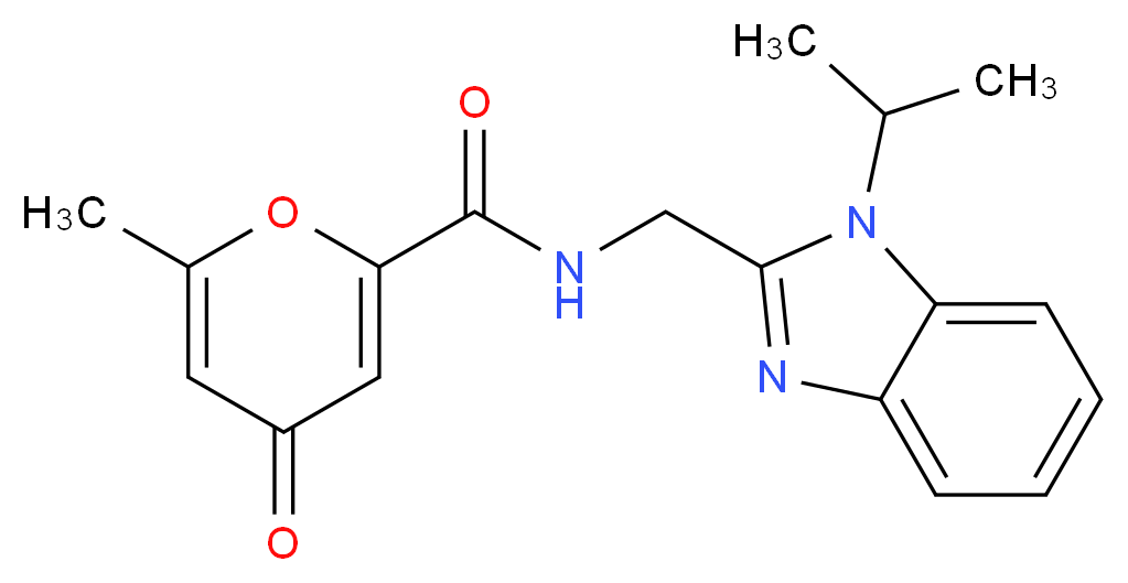 N-[(1-isopropyl-1H-benzimidazol-2-yl)methyl]-6-methyl-4-oxo-4H-pyran-2-carboxamide_Molecular_structure_CAS_)