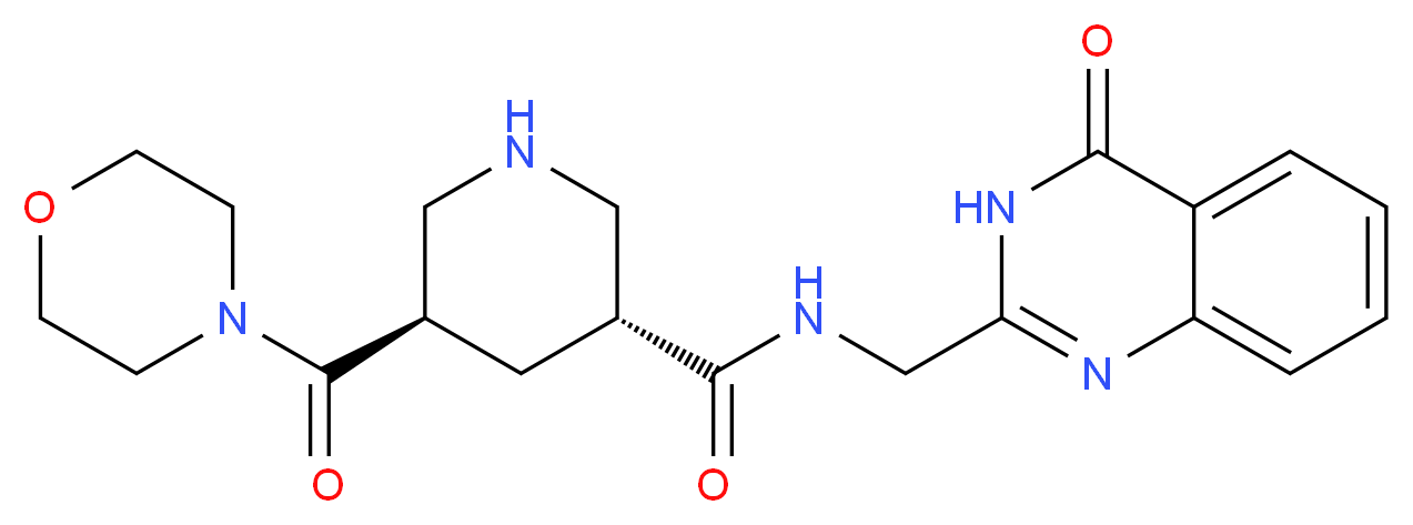 (3R*,5R*)-5-(morpholin-4-ylcarbonyl)-N-[(4-oxo-3,4-dihydroquinazolin-2-yl)methyl]piperidine-3-carboxamide_Molecular_structure_CAS_)
