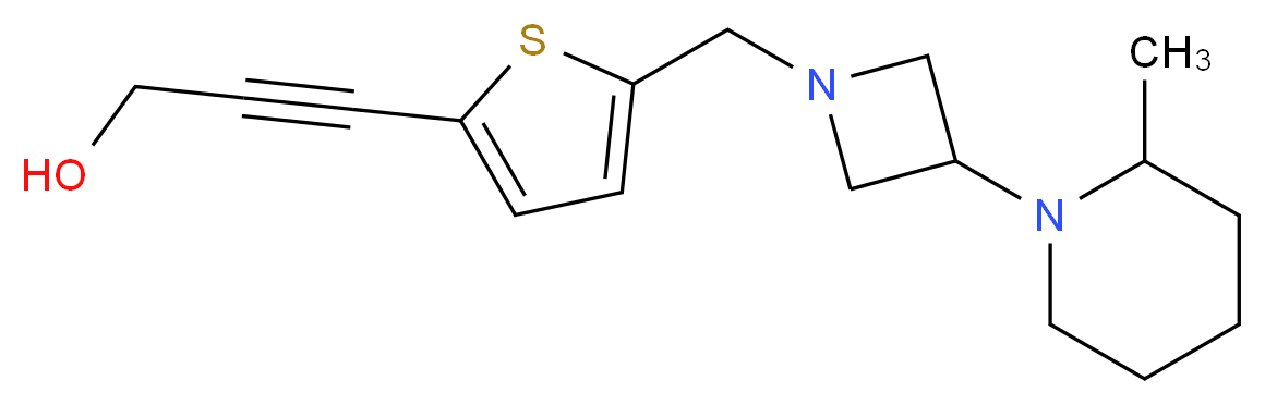 3-(5-{[3-(2-methylpiperidin-1-yl)azetidin-1-yl]methyl}-2-thienyl)prop-2-yn-1-ol_Molecular_structure_CAS_)