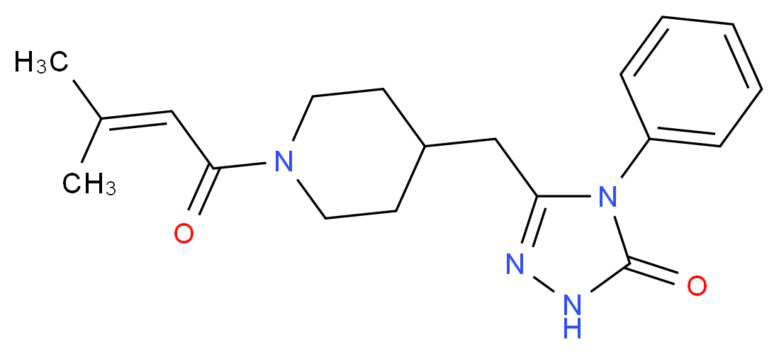 5-{[1-(3-methylbut-2-enoyl)piperidin-4-yl]methyl}-4-phenyl-2,4-dihydro-3H-1,2,4-triazol-3-one_Molecular_structure_CAS_)