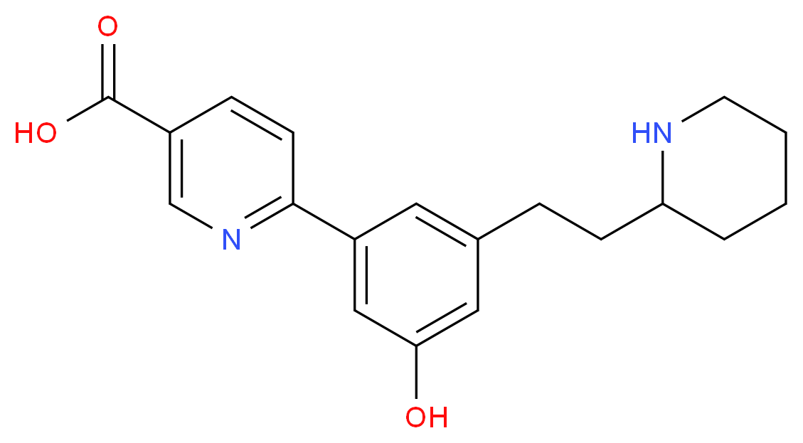 6-[3-hydroxy-5-(2-piperidin-2-ylethyl)phenyl]nicotinic acid_Molecular_structure_CAS_)