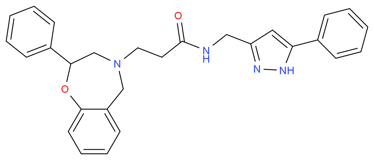 3-(2-phenyl-2,3-dihydro-1,4-benzoxazepin-4(5H)-yl)-N-[(5-phenyl-1H-pyrazol-3-yl)methyl]propanamide_Molecular_structure_CAS_)