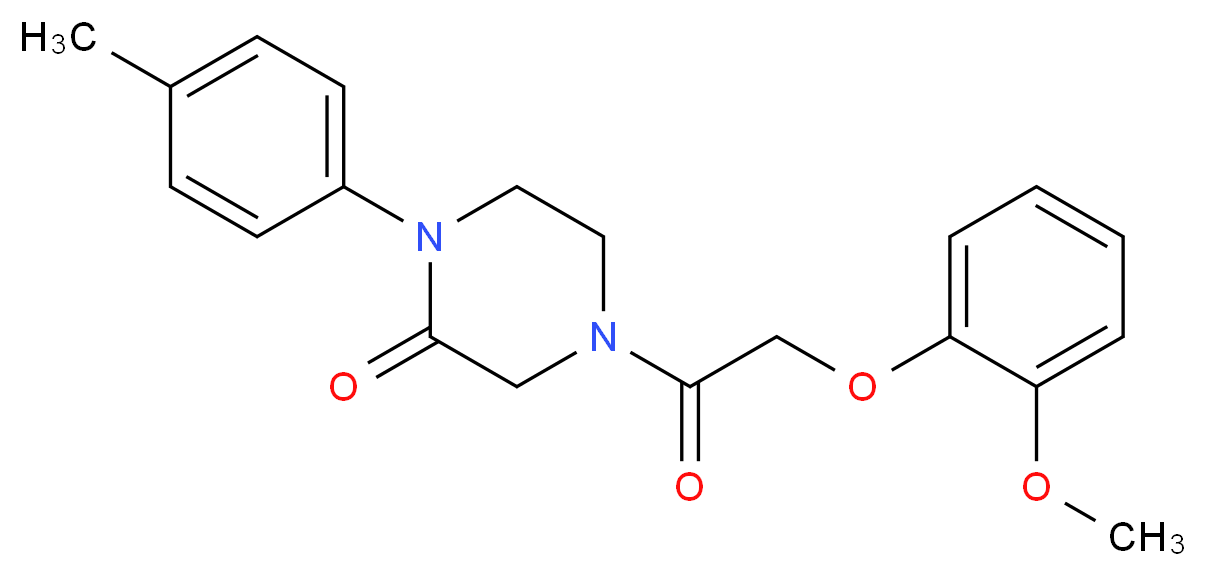 4-[(2-methoxyphenoxy)acetyl]-1-(4-methylphenyl)-2-piperazinone_Molecular_structure_CAS_)