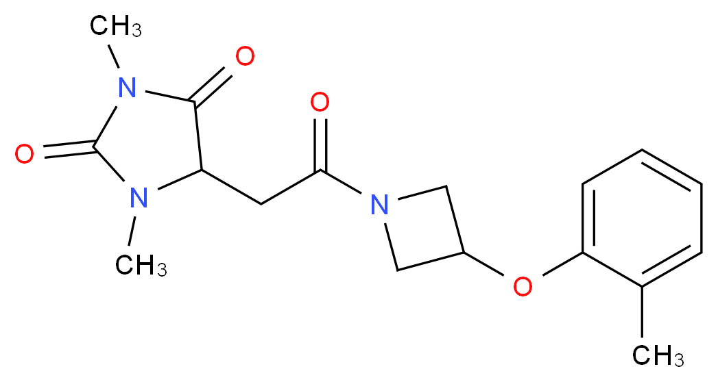 1,3-dimethyl-5-{2-[3-(2-methylphenoxy)azetidin-1-yl]-2-oxoethyl}imidazolidine-2,4-dione_Molecular_structure_CAS_)