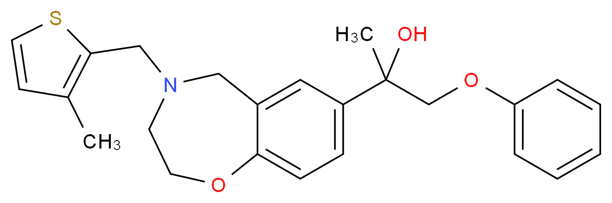 2-{4-[(3-methyl-2-thienyl)methyl]-2,3,4,5-tetrahydro-1,4-benzoxazepin-7-yl}-1-phenoxy-2-propanol_Molecular_structure_CAS_)