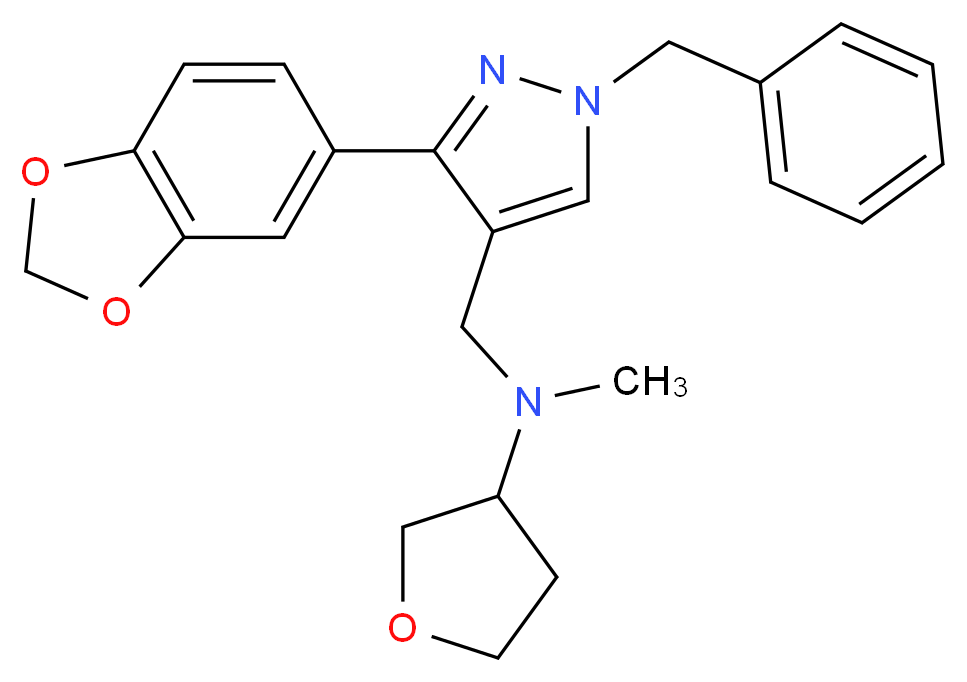N-{[3-(1,3-benzodioxol-5-yl)-1-benzyl-1H-pyrazol-4-yl]methyl}-N-methyltetrahydro-3-furanamine_Molecular_structure_CAS_)