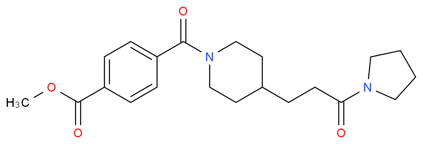 methyl 4-({4-[3-oxo-3-(1-pyrrolidinyl)propyl]-1-piperidinyl}carbonyl)benzoate_Molecular_structure_CAS_)