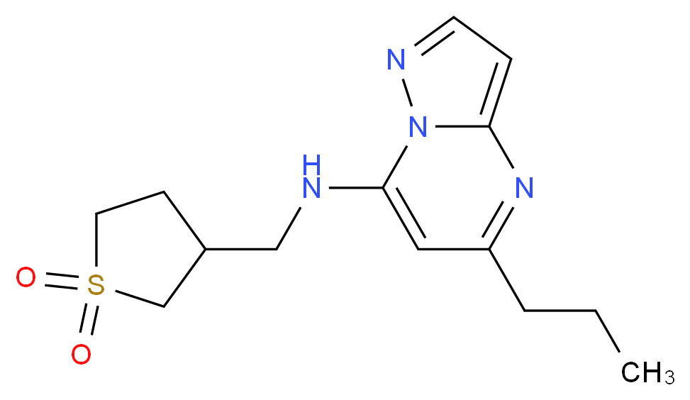 N-[(1,1-dioxidotetrahydro-3-thienyl)methyl]-5-propylpyrazolo[1,5-a]pyrimidin-7-amine_Molecular_structure_CAS_)