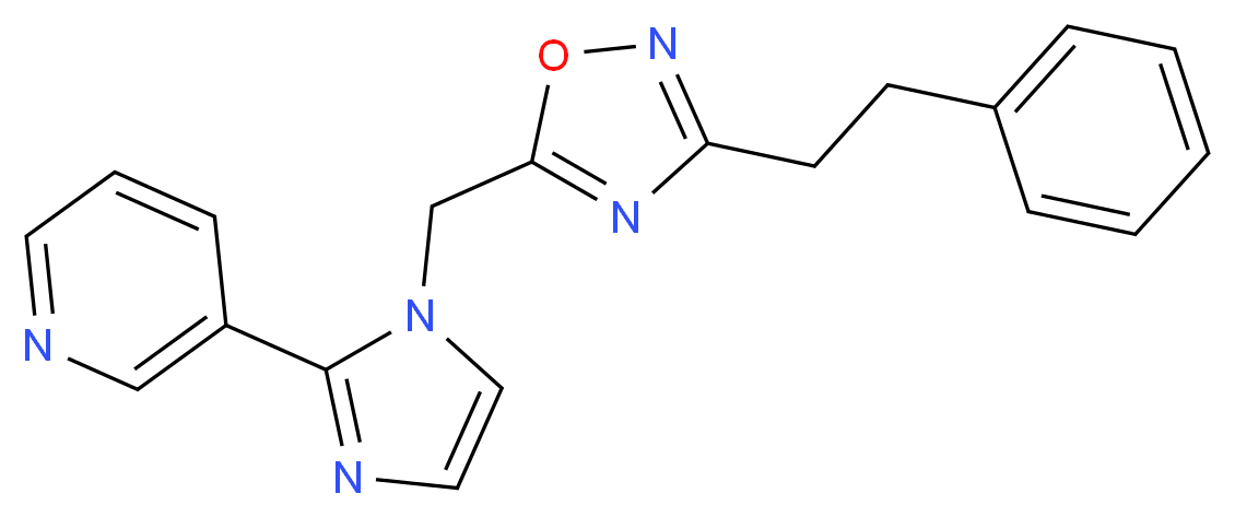 3-(1-{[3-(2-phenylethyl)-1,2,4-oxadiazol-5-yl]methyl}-1H-imidazol-2-yl)pyridine_Molecular_structure_CAS_)