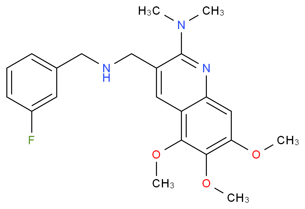 3-{[(3-fluorobenzyl)amino]methyl}-5,6,7-trimethoxy-N,N-dimethyl-2-quinolinamine_Molecular_structure_CAS_)