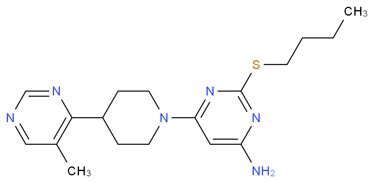2-(butylthio)-6-[4-(5-methylpyrimidin-4-yl)piperidin-1-yl]pyrimidin-4-amine_Molecular_structure_CAS_)