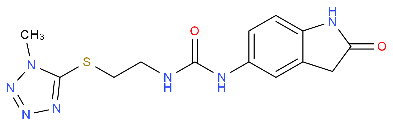 N-{2-[(1-methyl-1H-tetrazol-5-yl)thio]ethyl}-N'-(2-oxo-2,3-dihydro-1H-indol-5-yl)urea_Molecular_structure_CAS_)