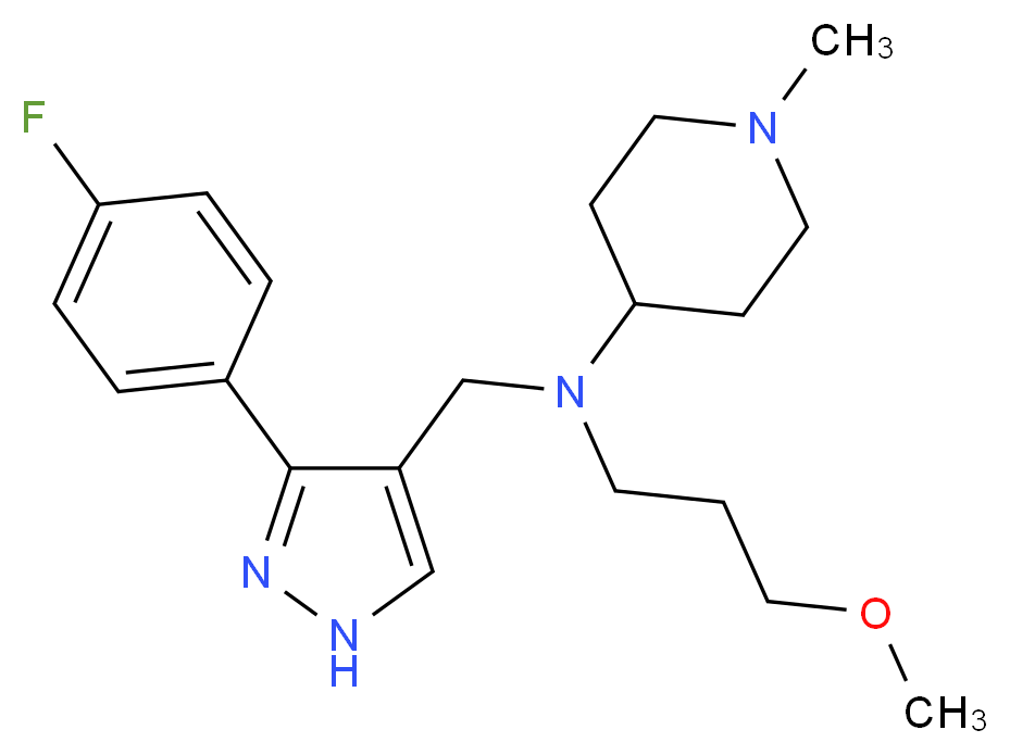N-{[3-(4-fluorophenyl)-1H-pyrazol-4-yl]methyl}-N-(3-methoxypropyl)-1-methylpiperidin-4-amine_Molecular_structure_CAS_)
