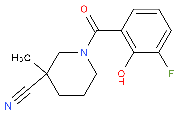 1-(3-fluoro-2-hydroxybenzoyl)-3-methylpiperidine-3-carbonitrile_Molecular_structure_CAS_)