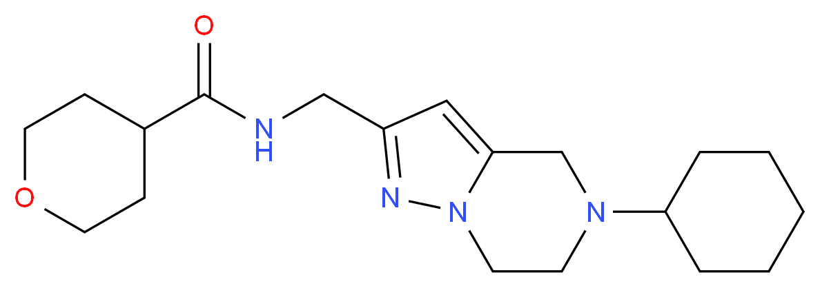 N-[(5-cyclohexyl-4,5,6,7-tetrahydropyrazolo[1,5-a]pyrazin-2-yl)methyl]tetrahydro-2H-pyran-4-carboxamide_Molecular_structure_CAS_)